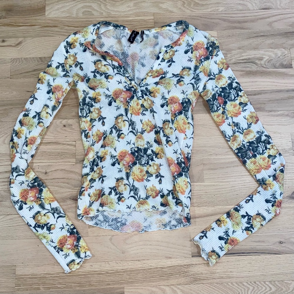 Out From Under Floral Long Sleeve Henley